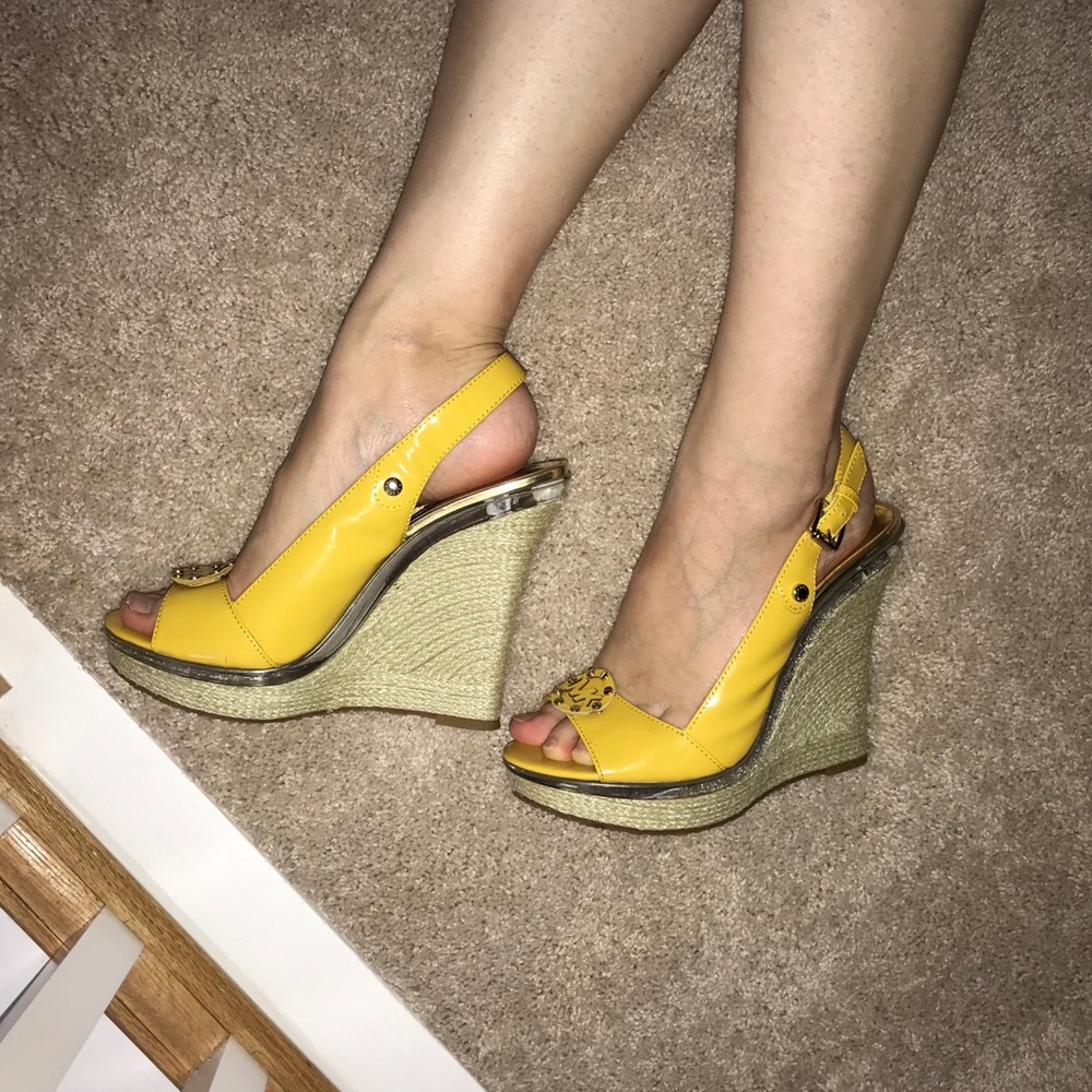 MICHAEL Michael Kors Yellow Slingback Platforms